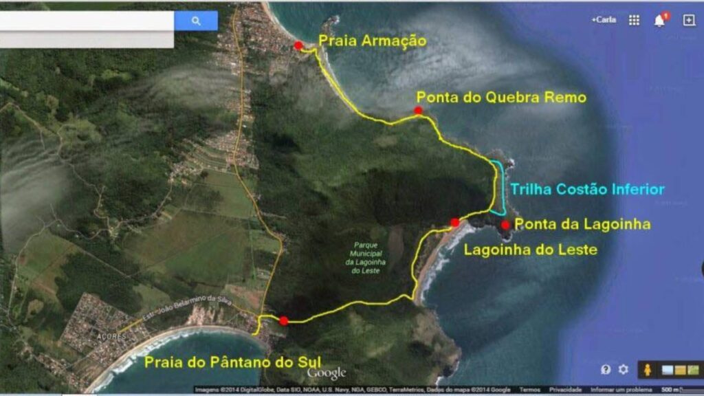 Mapa da Trilha da Lagoinha do Leste