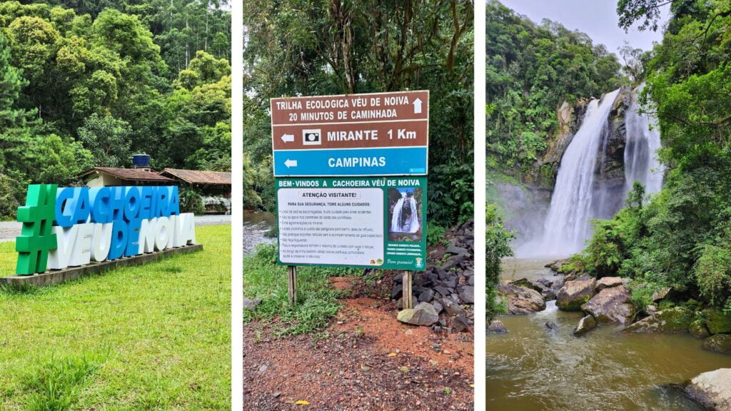 Cachoeira Véu de Noiva: Um Paraíso Natural Escondido em Doutor Pedrinho 2 placas cachoeira véu de noiva